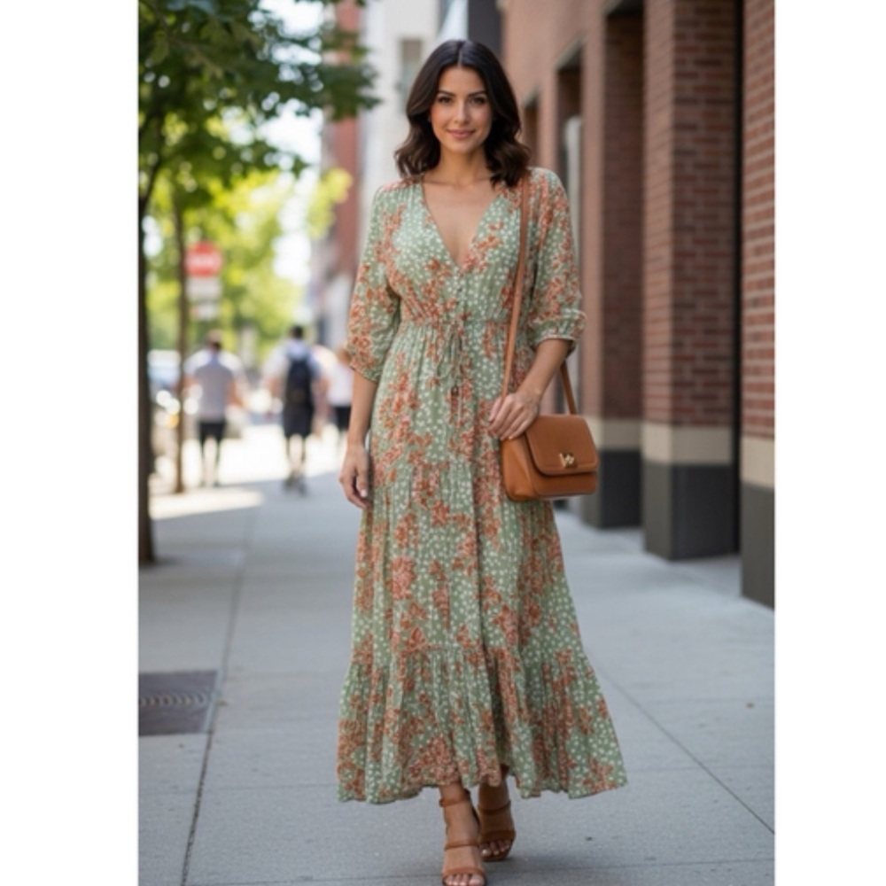 Abel the Label (Anthropologie) floral maxi dress